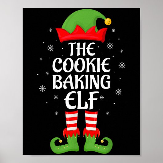 Cookie Baking Elf Xmas Family Matching Elf Squad C Poster (Voorkant)