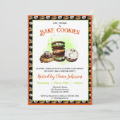 Cookie Baking Halloween Feestuitnodiging Kaart (Staand voorkant)