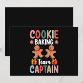 Cookie Baking Team Kapitein Familie Kerstmis Kaart (Voorkant / Achterkant)