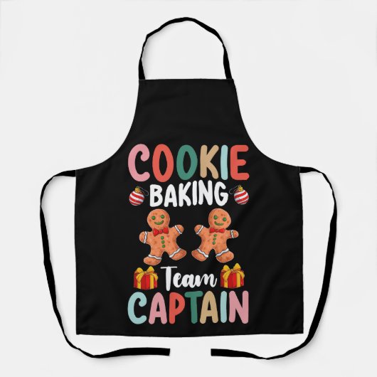 Cookie Baking Team Kapitein Familie Kerstmis Schort (Voorkant)