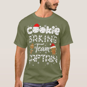 Cookie Baking Team Kapitein Gingerbrood Kerstmis T-shirt