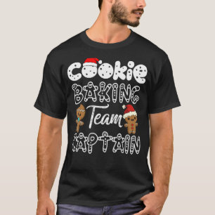 Cookie Baking Team Kapitein Gingerbrood Kerstmis T-shirt
