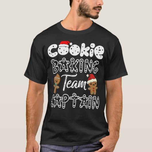Cookie Baking Team Kapitein Gingerbrood Kerstmis T-shirt (Voorkant)