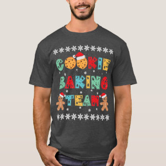 Cookie Baking Team Kerstmannen met Kerstmutsen T-shirt
