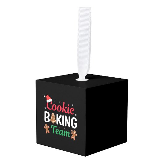 Cookie Baking Team Shirt, Christmas Baking Shirt Kubus Ornament (Voorkant hoekig)