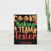 Cookie Baking Team Tester Name Holiday Toddler T S Kaart (Voorkant)