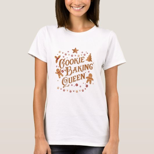 Cookie Bakken Queen Holiday Design T-shirt (Voorkant)