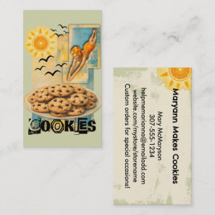 Cookie bakker bakkerij vintage collage visitekaartje