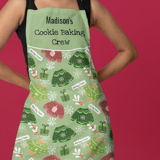 Cookie Bakploeg Kerst Patroon Aangepast Schort