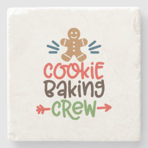 Cookie bakploeg kerst stenen onderzetter