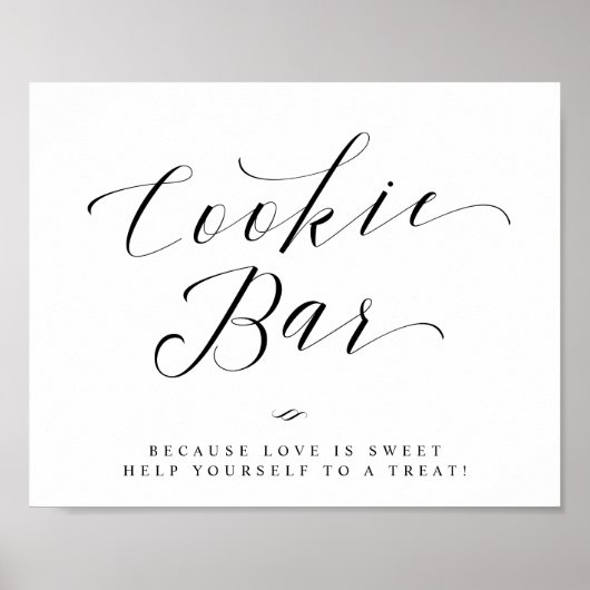 Cookie Bar Chic Bruiloft of Bruidsmeisjes Borrel B Poster (Voorkant)