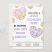 Cookie Birthday Party Invitation Cookie Decorting Kaart (Voorkant)