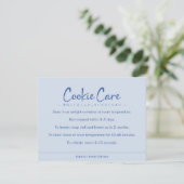 Cookie Care Instructions Blue Simple Typography Bedankkaart (Staand voorkant)