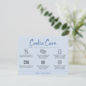 Cookie Care Instructions Dusty Blue Minimalist Bedankkaart (Staand voorkant)