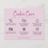 Cookie Care Instructions Dusty Pink Minimalist Bedankkaart (Voorkant)