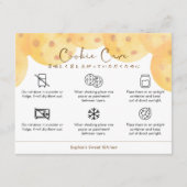 Cookie Care Instructions Watercolor Cute Bedankkaart (Voorkant)