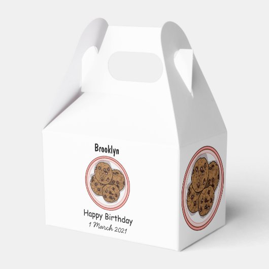 Cookie cartoon afbeelding chocolade chip bedankdoosjes (Voorkant Zijde)