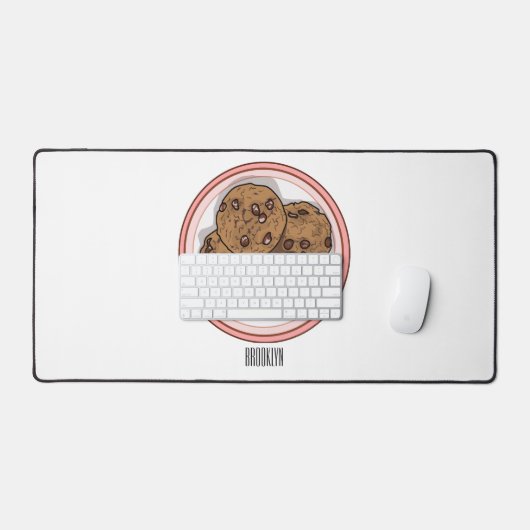 Cookie cartoon afbeelding chocolade chip bureaumat (Keyboard & Muis)