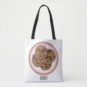 Cookie cartoon afbeelding chocolade chip draagtas