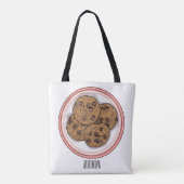 Cookie cartoon afbeelding chocolade chip draagtas (Achterkant)