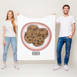 Cookie cartoon afbeelding chocolade chip fleece deken