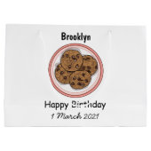 Cookie cartoon afbeelding chocolade chip groot cadeauzakje (Achterkant)