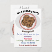 Cookie cartoon afbeelding chocolade chip kaart (Voorkant / Achterkant)