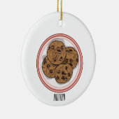 Cookie cartoon afbeelding chocolade chip keramisch ornament (Rechts)