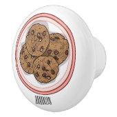 Cookie cartoon afbeelding chocolade chip keramische knop (Rechts)