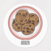 Cookie cartoon afbeelding chocolade chip labels (Design 1)