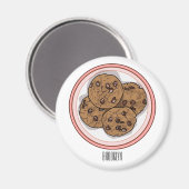 Cookie cartoon afbeelding chocolade chip magneet (Voorkant / Achterkant)