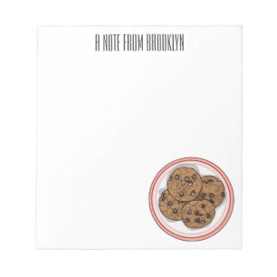 Cookie cartoon afbeelding chocolade chip notitieblok