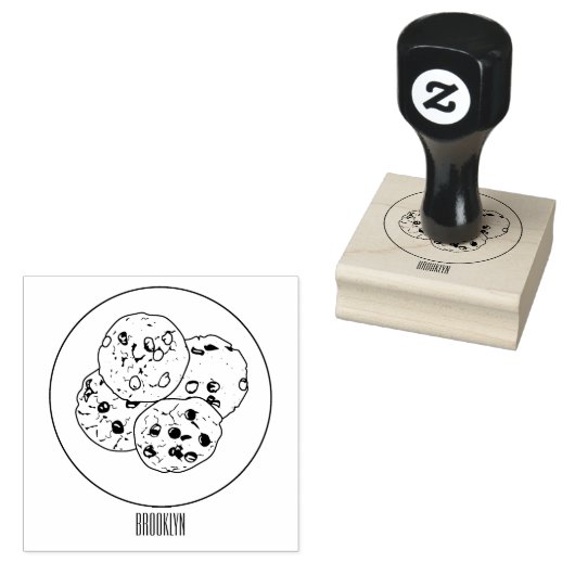 Cookie cartoon afbeelding chocolade chip 	rubberstempel (Gestempeld)