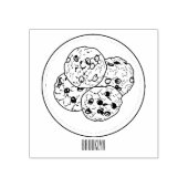 Cookie cartoon afbeelding chocolade chip 	rubberstempel (Afrduk)