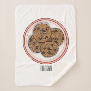 Cookie cartoon afbeelding chocolade chip sherpa deken