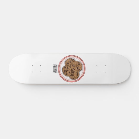 Cookie cartoon afbeelding chocolade chip skateboard (Horizontaal)