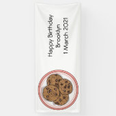 Cookie cartoon afbeelding chocolade chip spandoek (Verticaal)