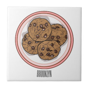 Cookie cartoon afbeelding chocolade chip tegeltje