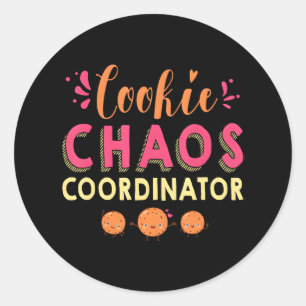 Cookie Chaos Coördinator Grappige Camping Scouting Ronde Sticker