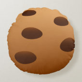 Cookie Chocolade Chips Snoepjes Dessert Bakkerij C Rond Kussen (Voorkant)