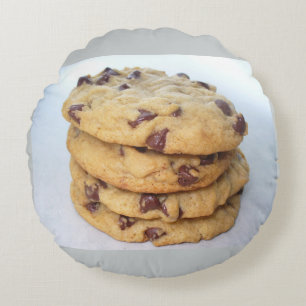 Cookie Chocolade Chips Snoepjes Dessert Bakkerij C Rond Kussen
