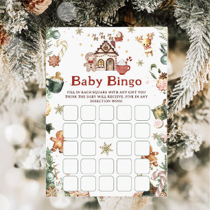 Cookie Christmas Baby Bingo Baby shower spel Kaart