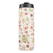 Cookie Christmas Pattern - Zoet en feestelijk Thermosbeker (Voorkant)