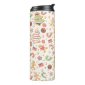 Cookie Christmas Pattern - Zoet en feestelijk Thermosbeker (Gedraaid links)