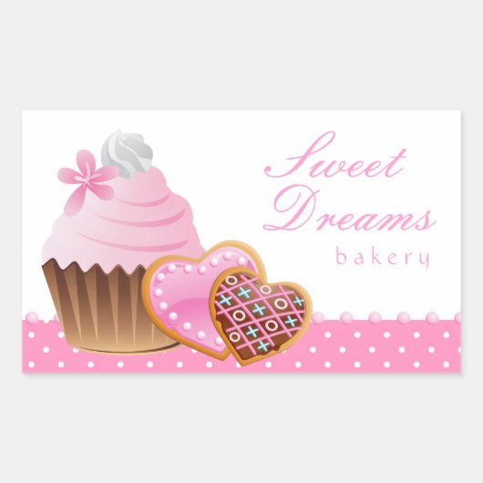 Cookie Cupcake Bakkerij Sticker Icing Stippen (Voorkant)