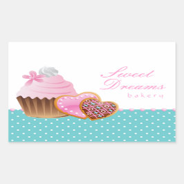 Cookie Cupcake Bakkerij Sticker Icing Stippen Blau
