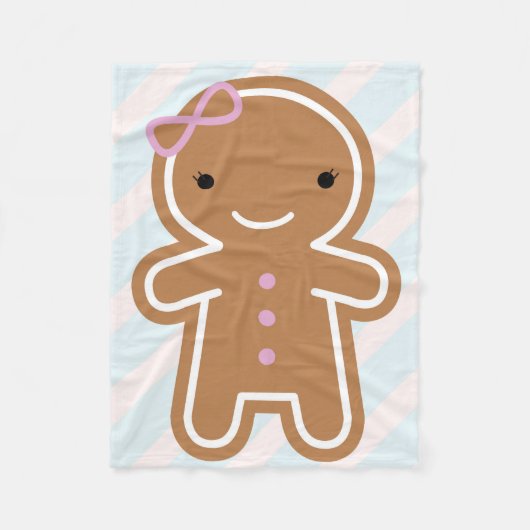 Cookie Cute Gingerbrood Girl Fleece Deken (Voorkant)