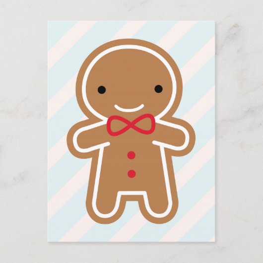 Cookie Cute Kawaii Gingerbrood Man Briefkaart (Voorkant)