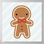 Cookie Cute Kawaii Gingerbrood Man Poster (Voorkant)