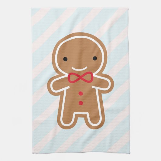 Cookie Cute Kawaii Gingerbrood Man Theedoek (Verticaal)